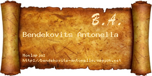 Bendekovits Antonella névjegykártya